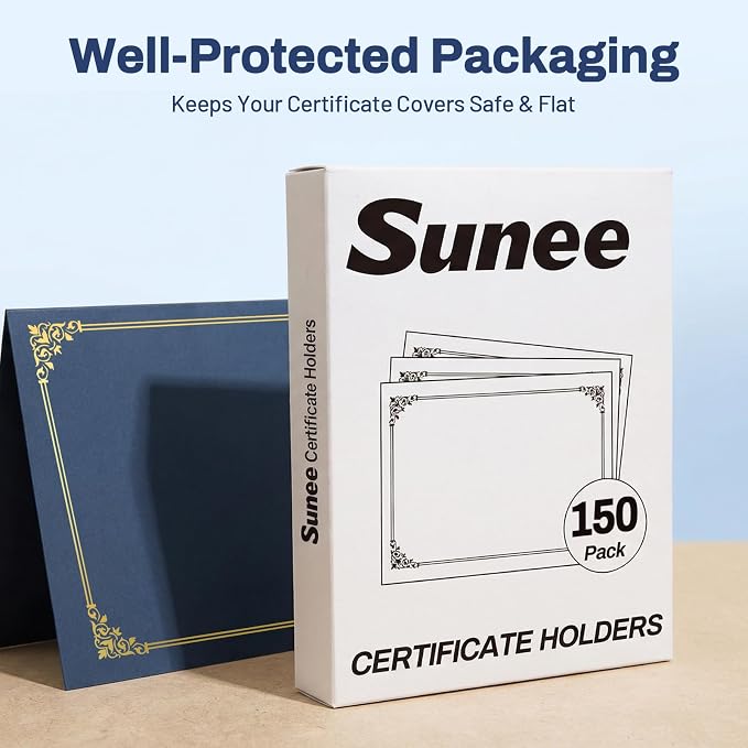 SUNEE Certificate Holders, Diploma Covers Gold Foil Border, - Image 6