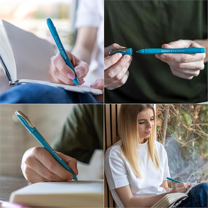 Schneider Slider Memo XB Ballpoint Pen Pack of 10, Case Colour: Teal, Ink - Image 3