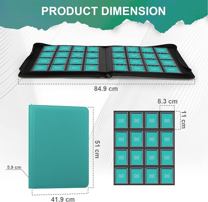 16 Pocket Toploader Binder, Holds 640 Top Loaders, Top Loader Binder - Image 3