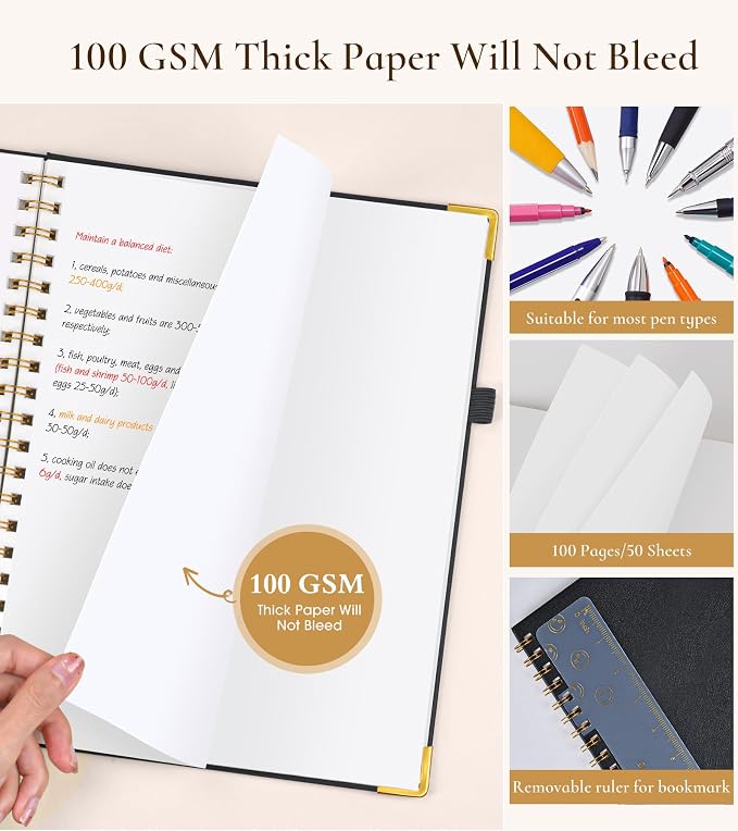 Blank Spiral Notebook Journal 8.5” x 11”, A4 Large Hardcover Sketch Book - Image 5