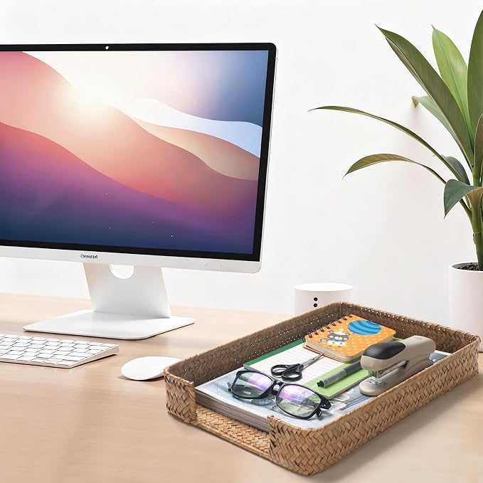 Seagrass Letter Tray, Woven Desk Tray, Wicker Desk Organizer, A4 Paper - Image 5