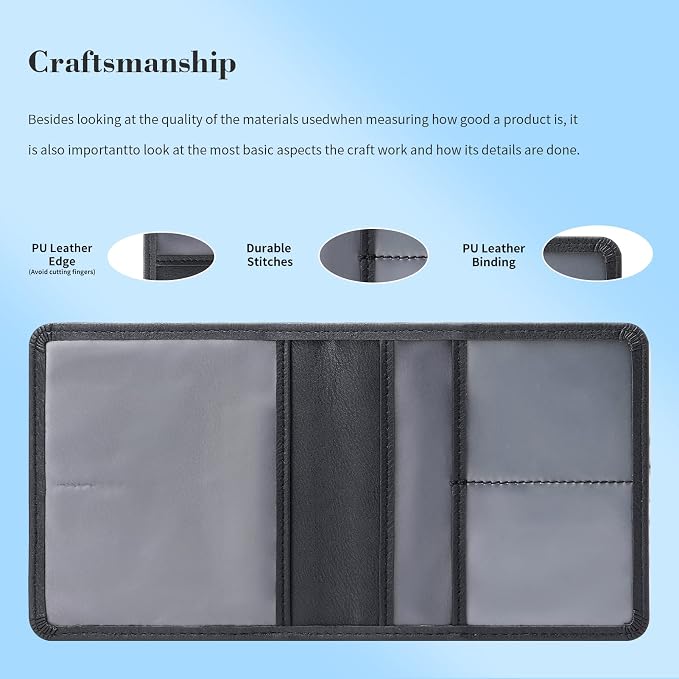 TILDOSAC Car Registration & Insurance Card Holder Leather Auto Glove Box - Image 3