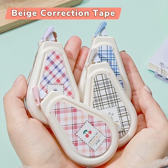 Temiary 5 Pcs Aesthetic Beige Correction Tape, Smooth Glide Quick Dry Tapes - Image 7