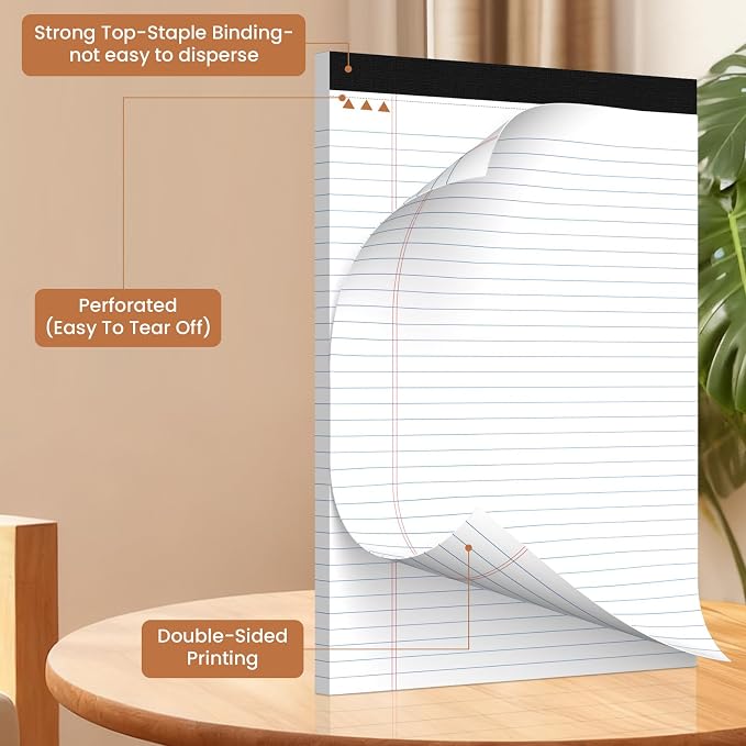 24Packs Legal Pads 8.5 x 11 Inch, 50Sheets/Pack, College Ruled & Perforated - Image 4