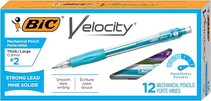 BIC Velocity Strong Lead Mechanical Pencils, Thick Point, School Supplies by BIC