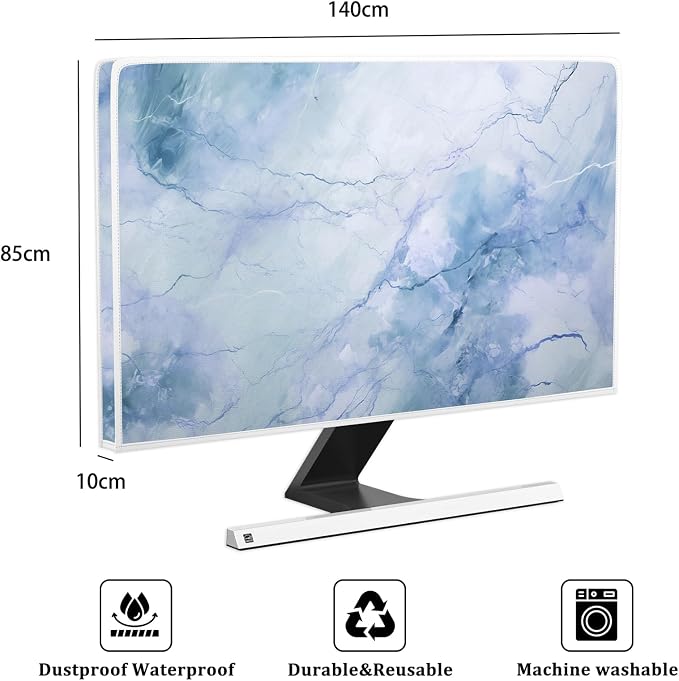 Baocicco Fashion Haze Blue Marble Screen TV Cover Cover 58, 60 Inch Waterproof - Image 2
