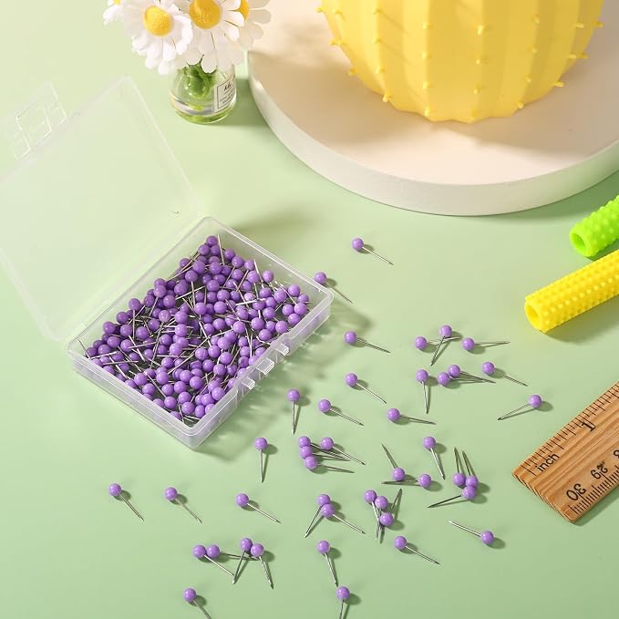 XIHIRCD 200pcs Map Push Pins, Map Tacks Round Head Pins Small Thumb Tacks - Image 3
