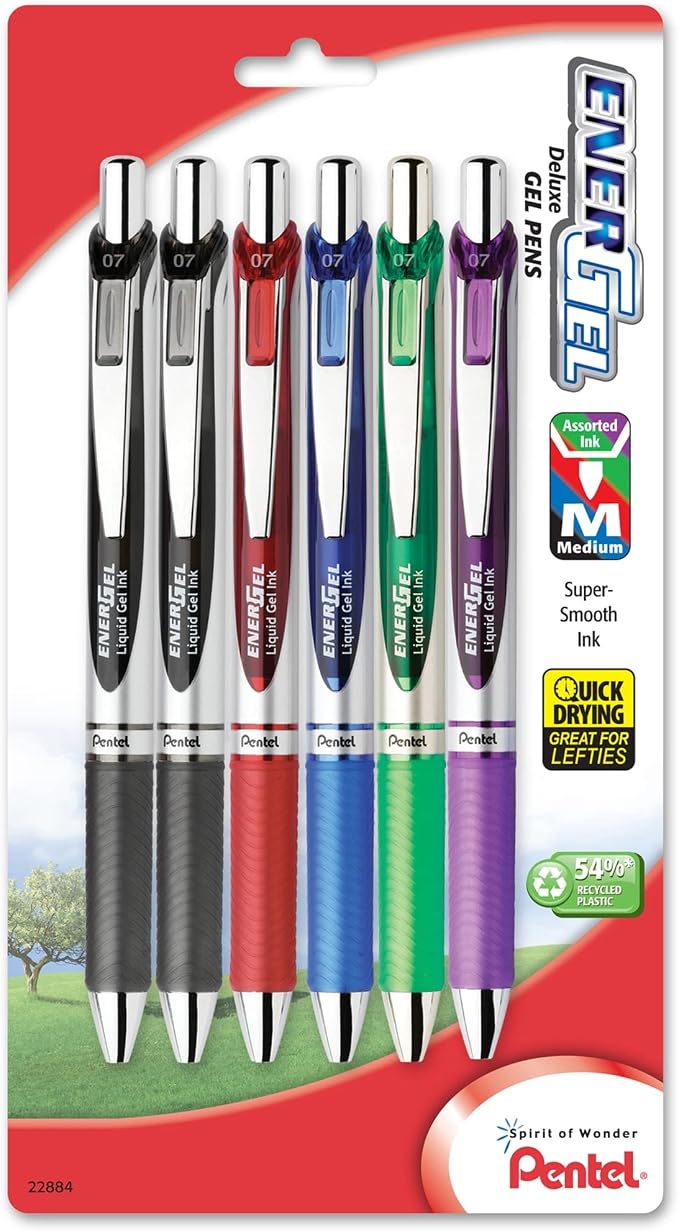 Pentel EnerGel RTX Retractable Liquid Gel Pen, Medium Line, Metal Tip by PentelofAmerica