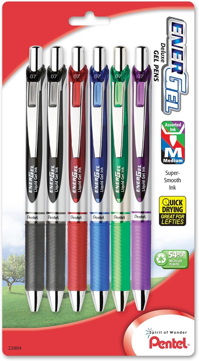 Pentel EnerGel RTX Retractable Liquid Gel Pen, Medium Line, Metal Tip - Image 2