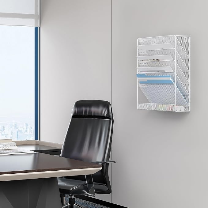 EasyPAG 5 Tier Wall File Holder, Mesh Hanging Folder Organizer - Image 6
