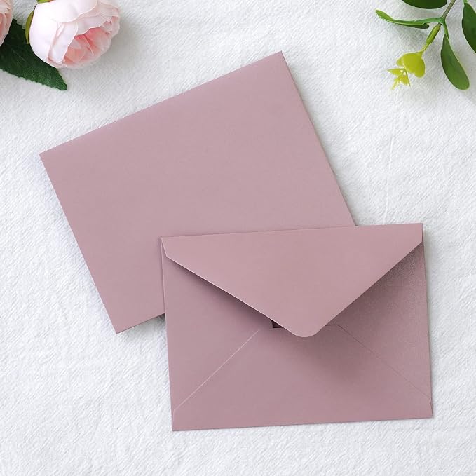 PONATIA 50 Pack A1 Envelopes, 3.63 x 5.2” Dusty Rose Envelopes Perfect - Image 3