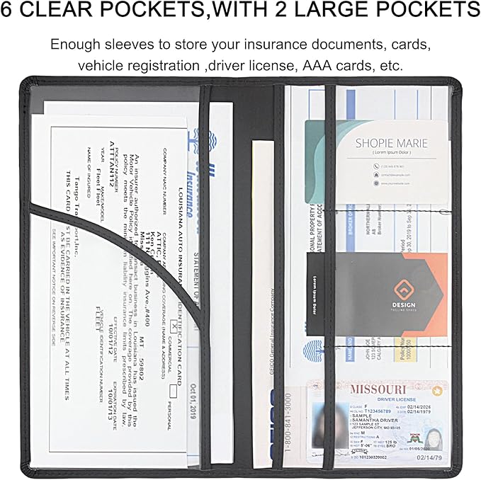 LumiMokki Premium Car Registration & Insurance Card Holder - Image 4