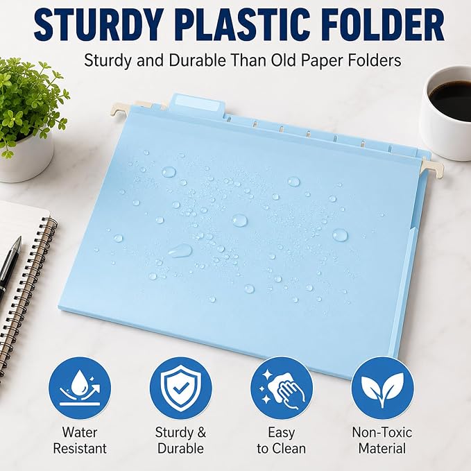 gisgfim 16 Pack Plastic Hanging File Folder Letter Size 1inch Expanding File - Image 6