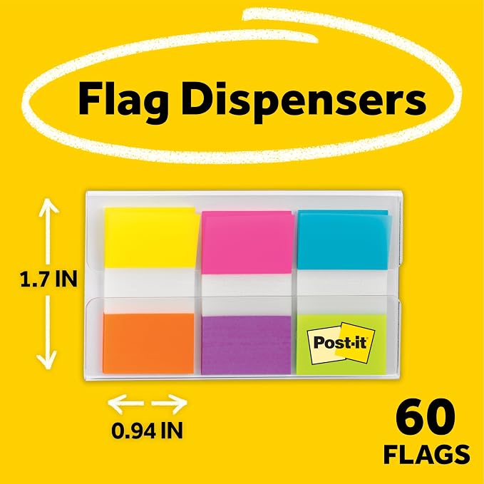 Post-it Flags, 0.94 in. x 1.7 in., One Dispenser - Image 2
