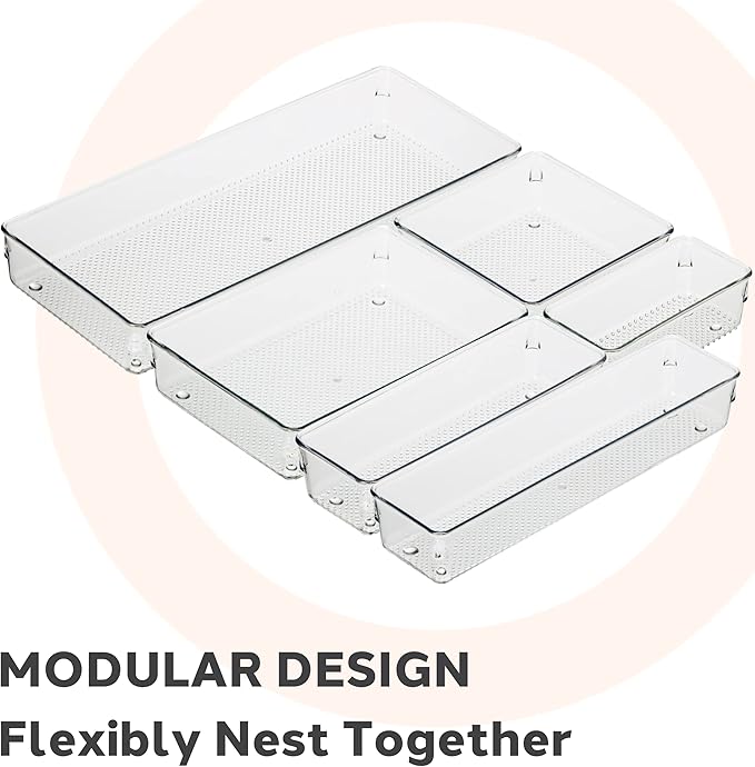Oggi Clear Drawer Organizer | 3" X 12" | Pack of 2 | - Image 3