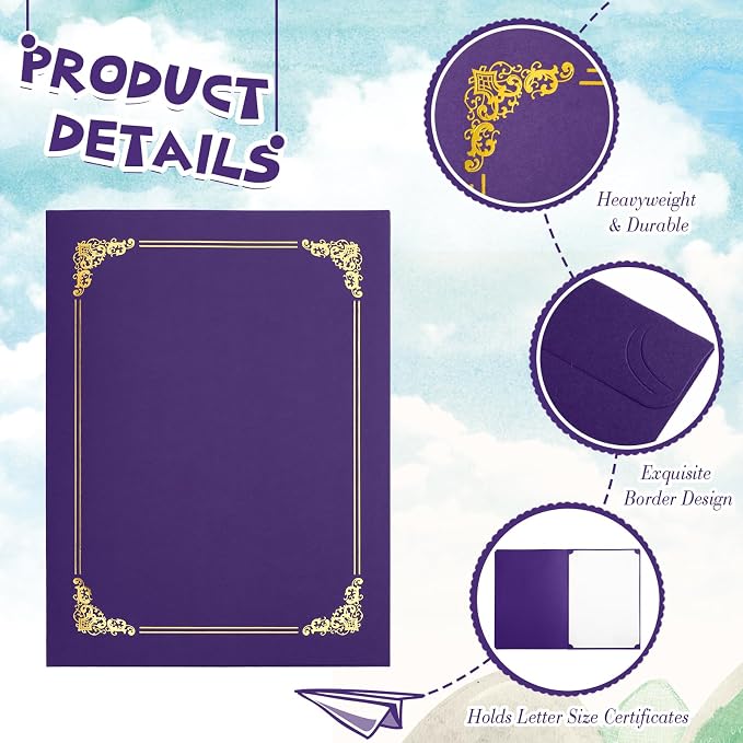 Fainne 80 Pieces Certificate Holders Diploma Holders Document Holder - Image 3