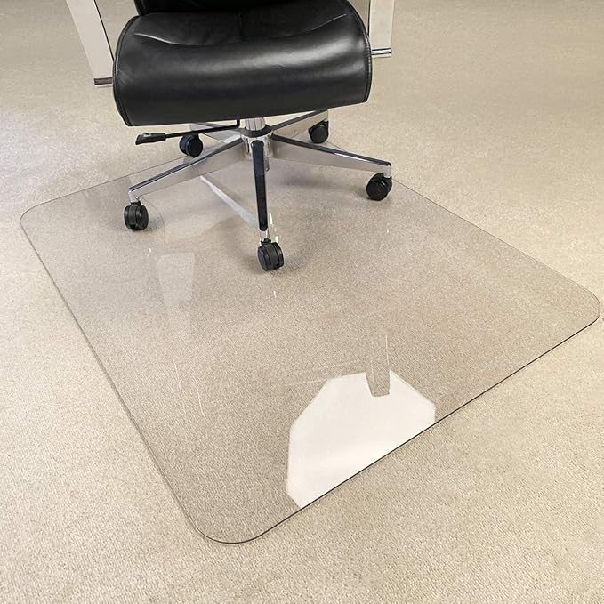 Crystal Clear 1/5" Thick 47" x 40" Heavy Duty Hard Chair Mat, Can be Used on - Image 3