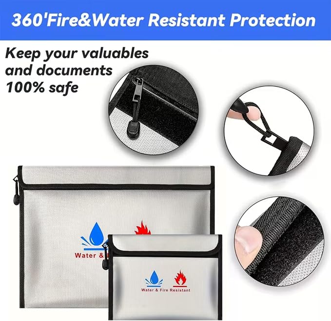 Fire-resistant document pouches, including a set of fire-resistant wallet - Image 3