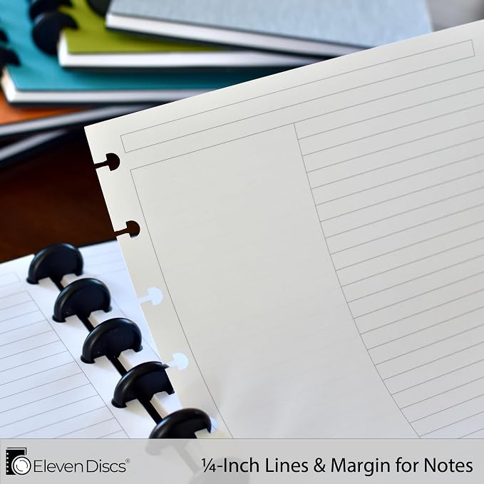 Eleven Discs Discbound Paper, Letter Size Margin Ruled Sheets - Image 3