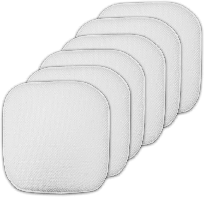 Sweet Home Collection Cushion Memory Foam Chair Pads Honeycomb Nonslip Back by SweetHomeCollection