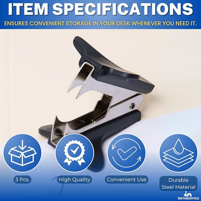 1InTheOffice Claw Staple Remover, 3 Pack " - Image 7