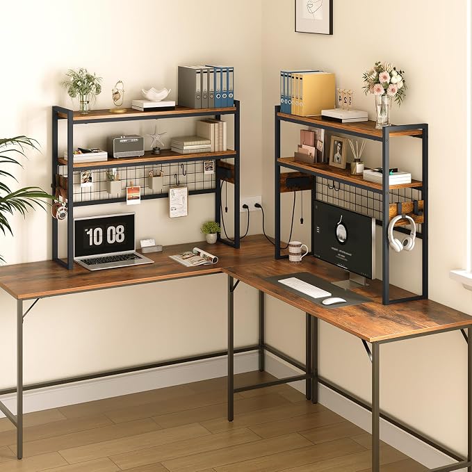 HOOBRO Desktop Bookcase, 37.4" Large Desk Shelf, 2-Tier Desktop Organizer - Image 5