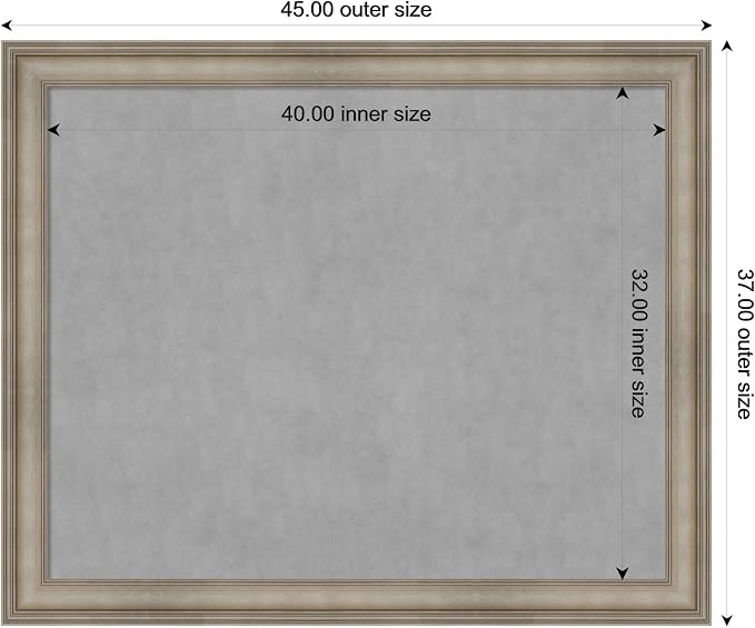 Amanti Art Silver Framed Magnetic Board 37x45 X-Large Vision Board - Image 3