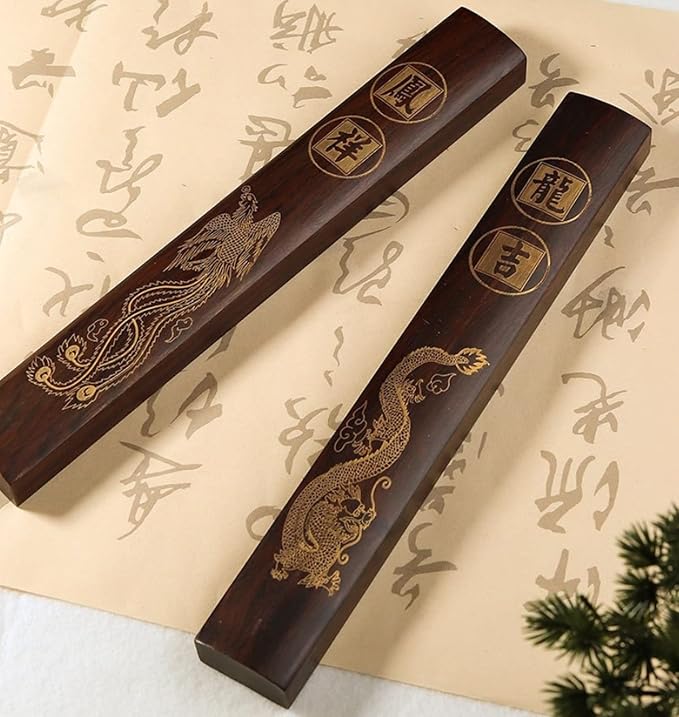 Wooden Chinese Calligraphy Paperweight by TONGMAN