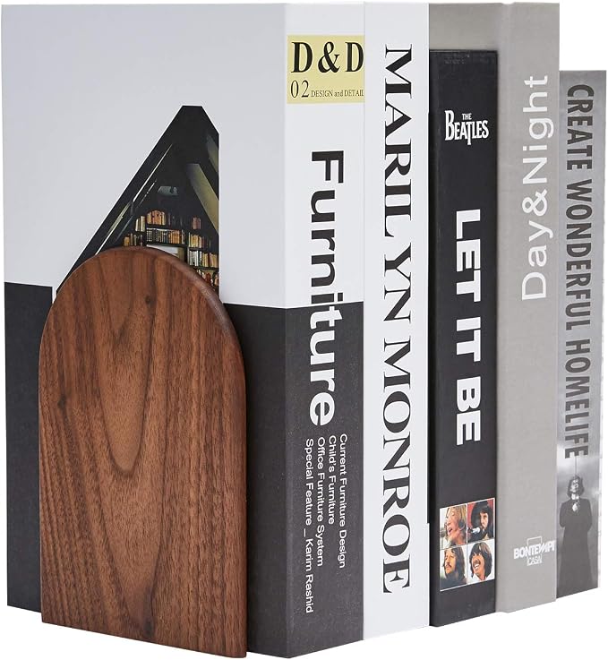 Pandapark Wood Bookends, Non-Skid Bookend - Image 3