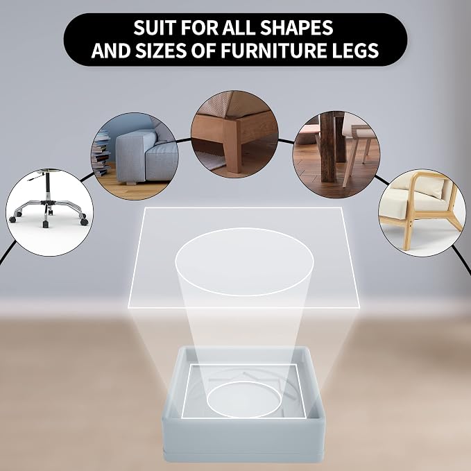 Furniture Coasters 8 Pcs 2”- Furniture Caster Cups Non Slip Furniture Pads - Image 4