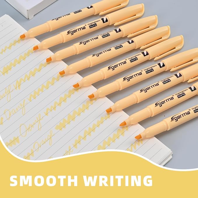 Cgerma Yellow Highlighters 12 Pack, Mild Pastel Color, Chisel Tip Soft - Image 6
