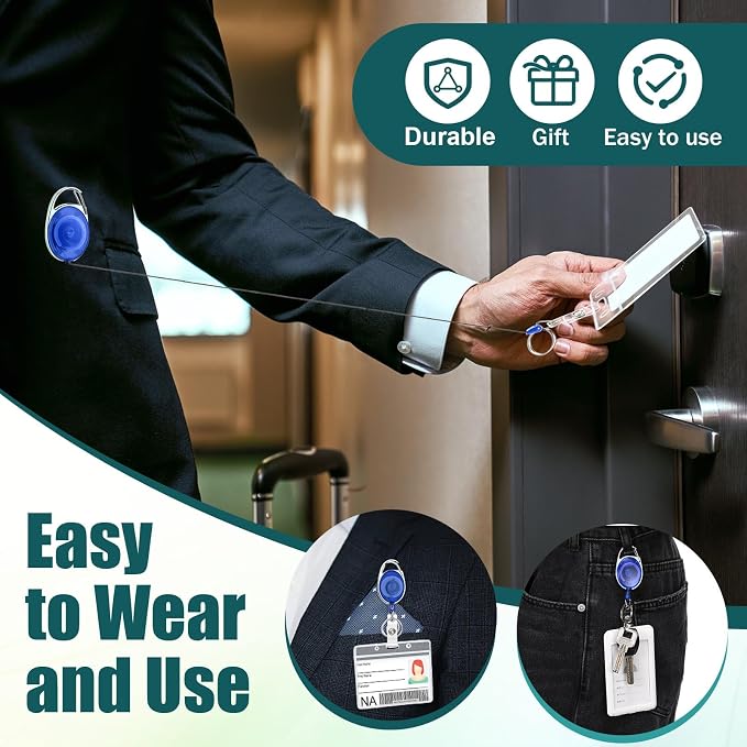Honoson 30 Pcs Heavy Duty Retractable Badge Reels Batch ID Badge Holder - Image 4