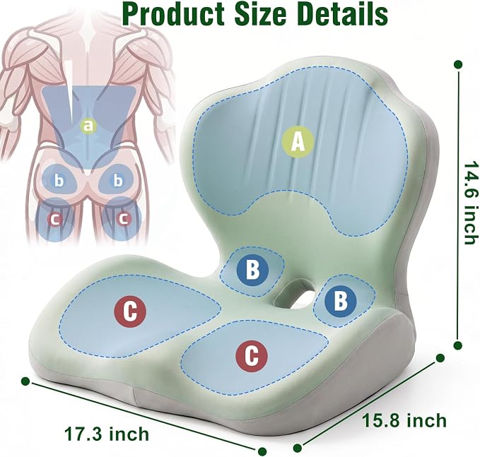 Car Seat Cushion with Lumbar Support Pillow, Memory Foam Office Chair Cushion - Image 8