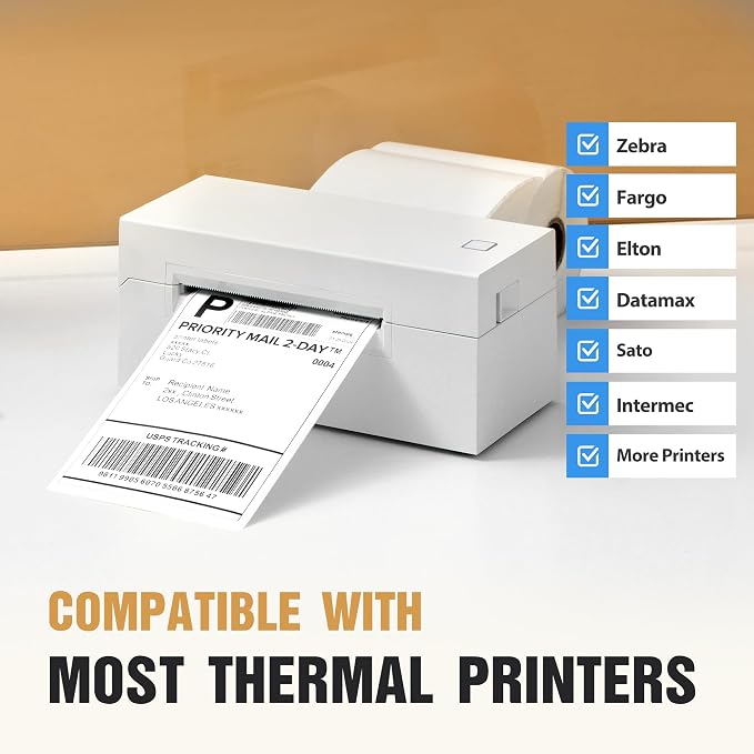 Fanfold 4" x 6" Direct Thermal Labels 2000 Thermal Printer Paper 4 Stacks - Image 8