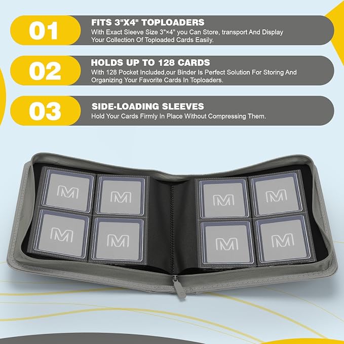 Toploader Binder, 4-Pocket Side Load Trading Card Album, Holds 128 Cards - Image 3
