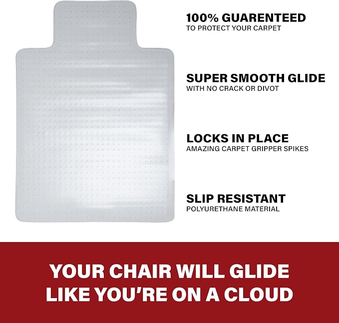 Romig Clear Carpet Office Chair Mat – Anti-Slip Gripper Surface - Image 7