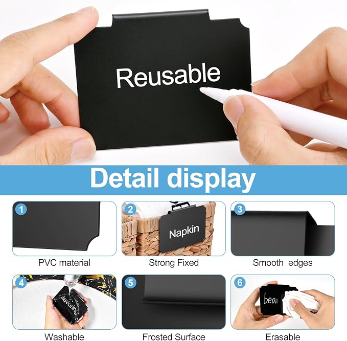 14PCS Basket Labels Clip On Set, Removable Bin Labels Basket Tags - Image 4