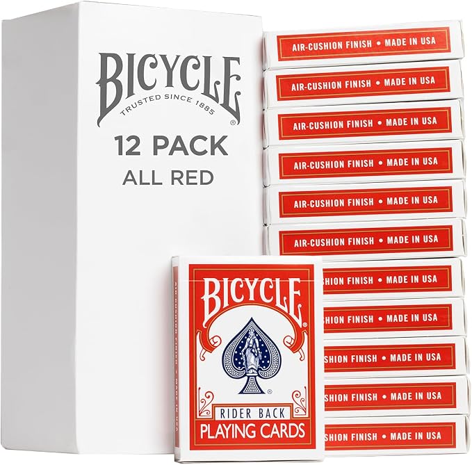 Bicycle Playing Cards, All Red, Poker Size, 12 Pack by BicyclePlayingCards