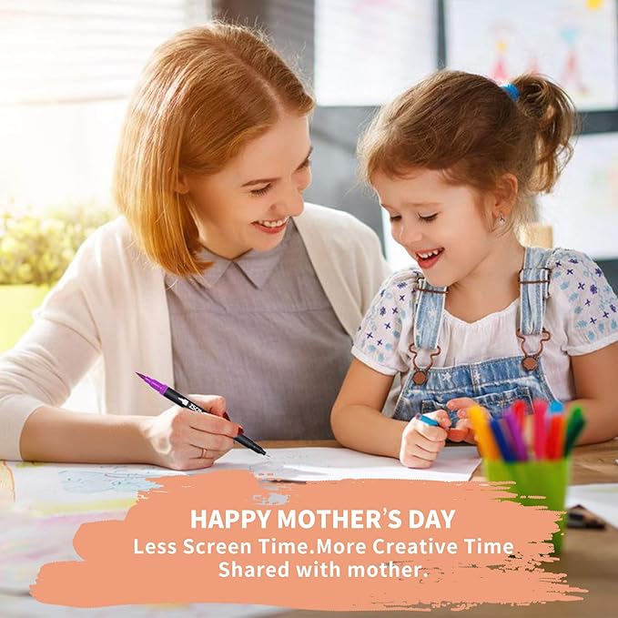 ZSCM 32 Colors Duo Tip Brush Markers Art Pen Set, Artist Fine and Brush Tip Colored Pens, for Adult Coloring Books Christmas Cards Drawing, Note taking Lettering Calligraphy Journaling-DeskLoop Office