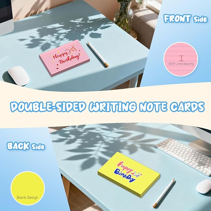120 Count Index Cards 5x8, 6 Colors large Index Card, Colored Note Cards | 20 - Image 4