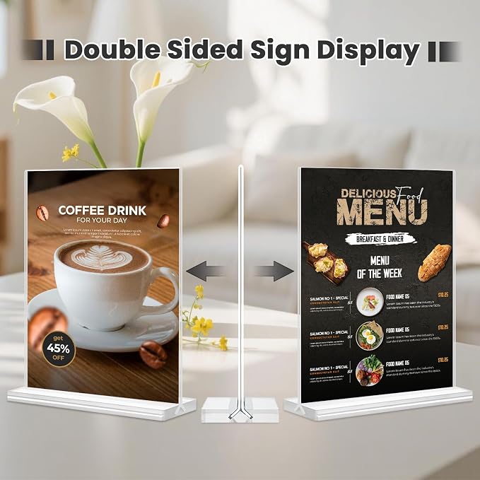 30 Pack Acrylic Sign Holder 5x7, Desktop Flyer Stand - Image 2