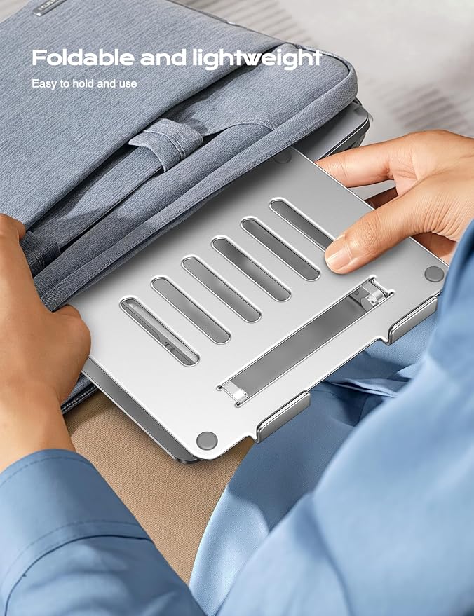 LOXP Adjustable Laptop Stand, Portable Laptop Riser, Aluminum Laptop Stand - Image 8