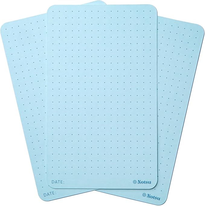 Notsu Dotted Colored Note Cards 3x5 inch, 40 ct | Blue Bullet Dot Grid Vertical by Notsu