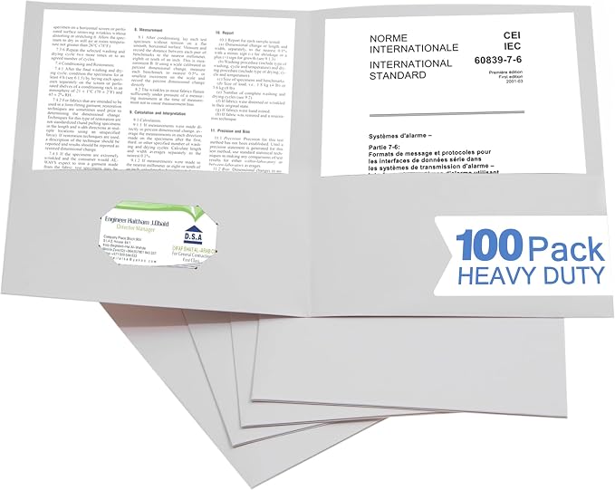 Zzrywuty 100 Packs Two Pocket File Folders by Zzrywuty