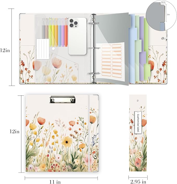 3 Ring Binder 2 Inch for 8.5"x11" Paper, Three Ring Binders - Image 6