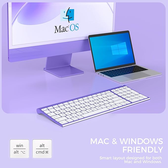 iClever Bluetooth Keyboard Quiet Typing Multi-Device USB-C Rechargeable – Slim Wireless Keyboard for Mac Windows iPad Office-DeskLoop Office