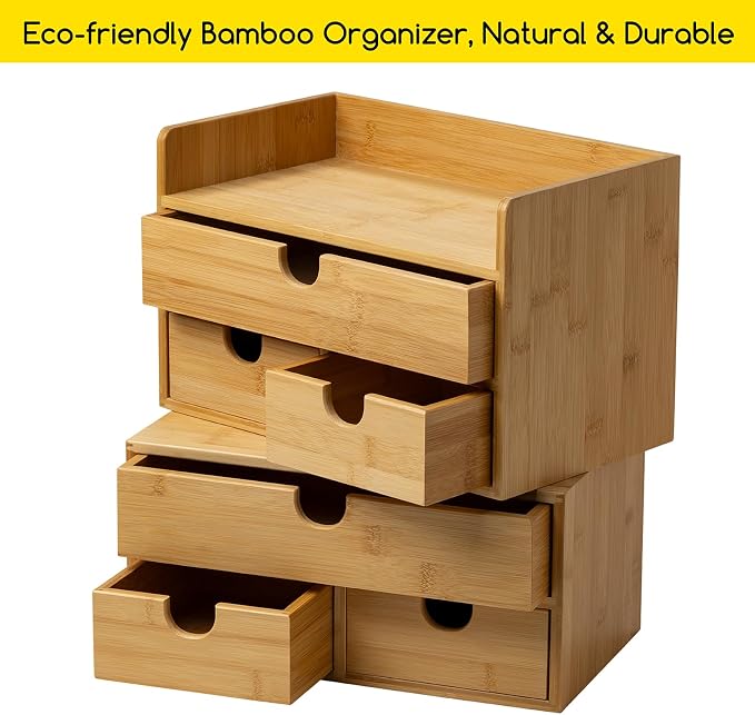 MEEDEN Bamboo Desk Organizer - Image 5