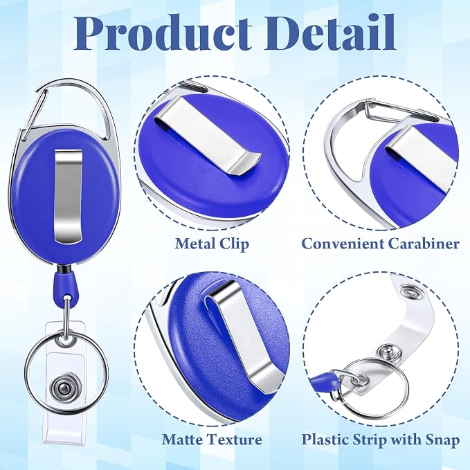Honoson 40 Pcs Heavy Duty Retractable Badge Reels Batch ID Badge Holder - Image 3