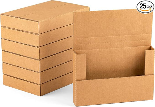 YUSHYIJIE 9x6x1.3 inch Small Shipping Boxes, 25 Pack by PackwithEase