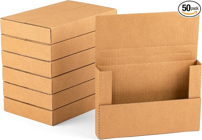 YUSHYIJIE 50 Pack 9x6x1.3 inch Small Shipping Boxes by PackwithEase